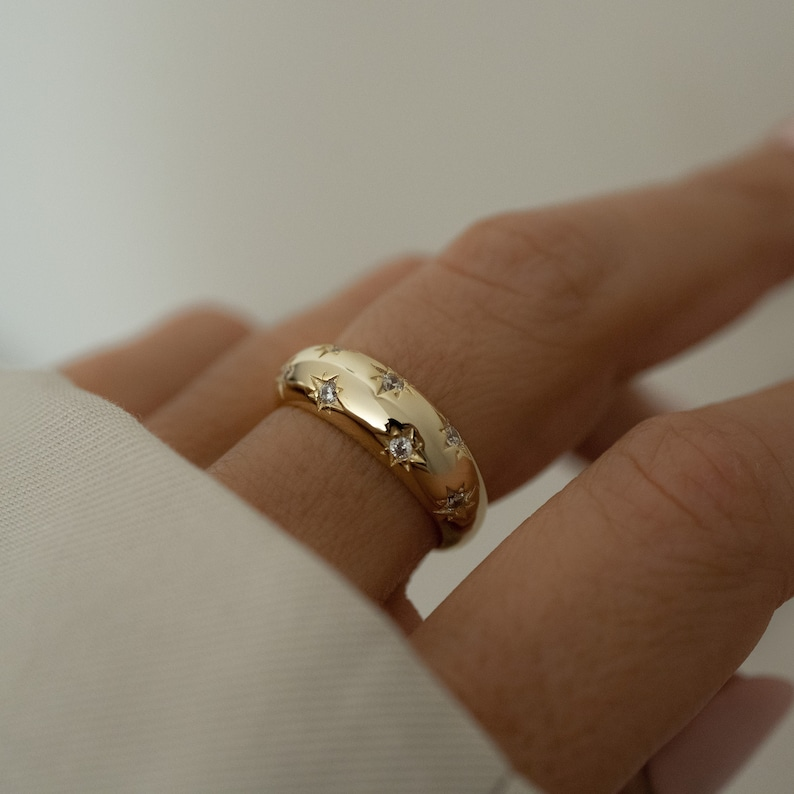 Gold & Silver Dome Celestial Ring