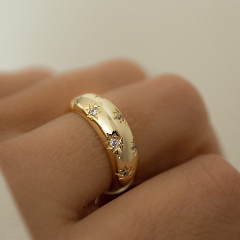 Gold & Silver Dome Celestial Ring
