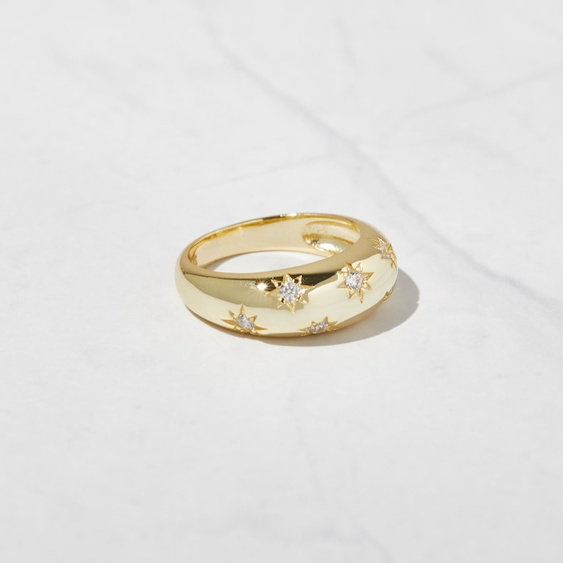 Gold & Silver Dome Celestial Ring