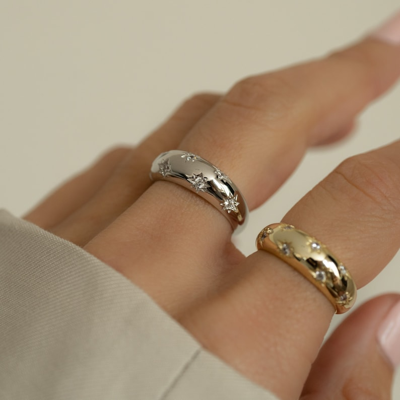 Gold & Silver Dome Celestial Ring