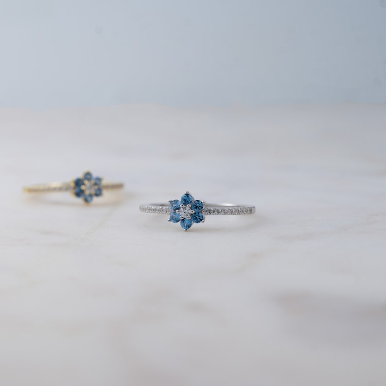 Aquamarine Minimalist Birthstone Ring