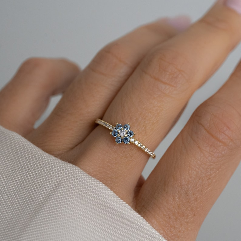 Aquamarine Minimalist Birthstone Ring