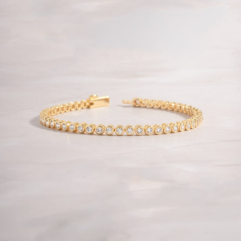 AneJewelryGL Gold Cubic Zirconia Tennis Bracelet