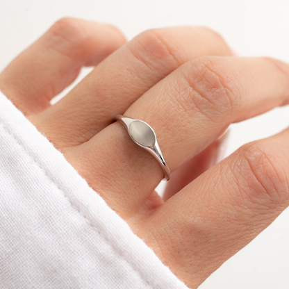 Gold & Silver Dainty Signet Ring