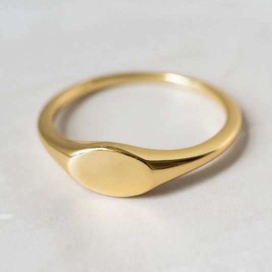 Gold & Silver Dainty Signet Ring
