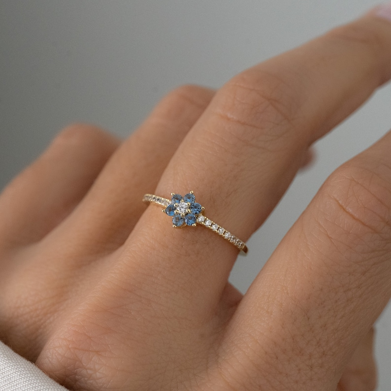 Aquamarine Minimalist Birthstone Ring