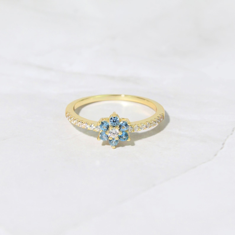 Aquamarine Minimalist Birthstone Ring
