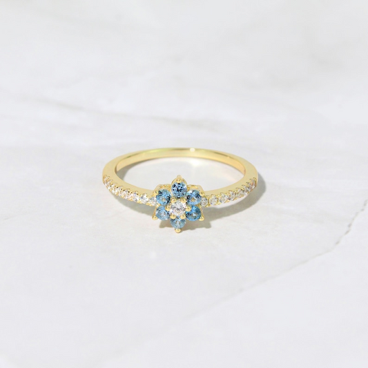 Aquamarine Minimalist Birthstone Ring