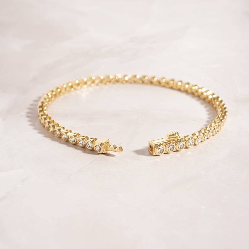 AneJewelryGL Gold Cubic Zirconia Tennis Bracelet