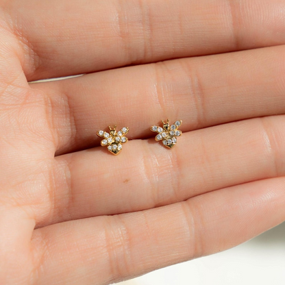 AneJewelryGL Vintage Gold Bee Stud Earrings
